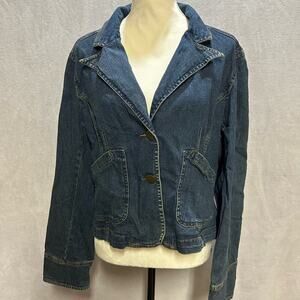 Metro Style | Casual Jean Blazer Jacket | Blue | 12